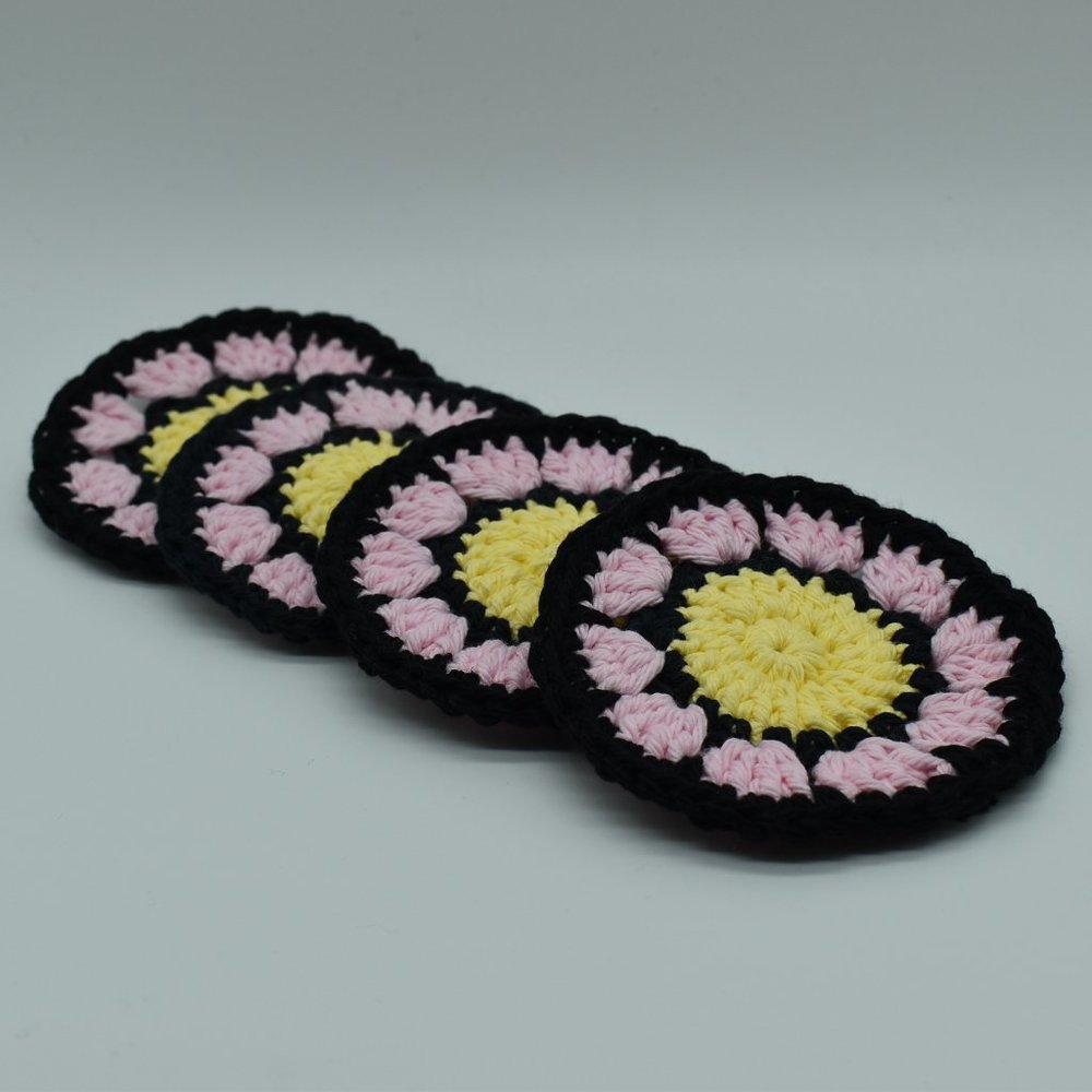 Hand crafted Crochet coasters set of four